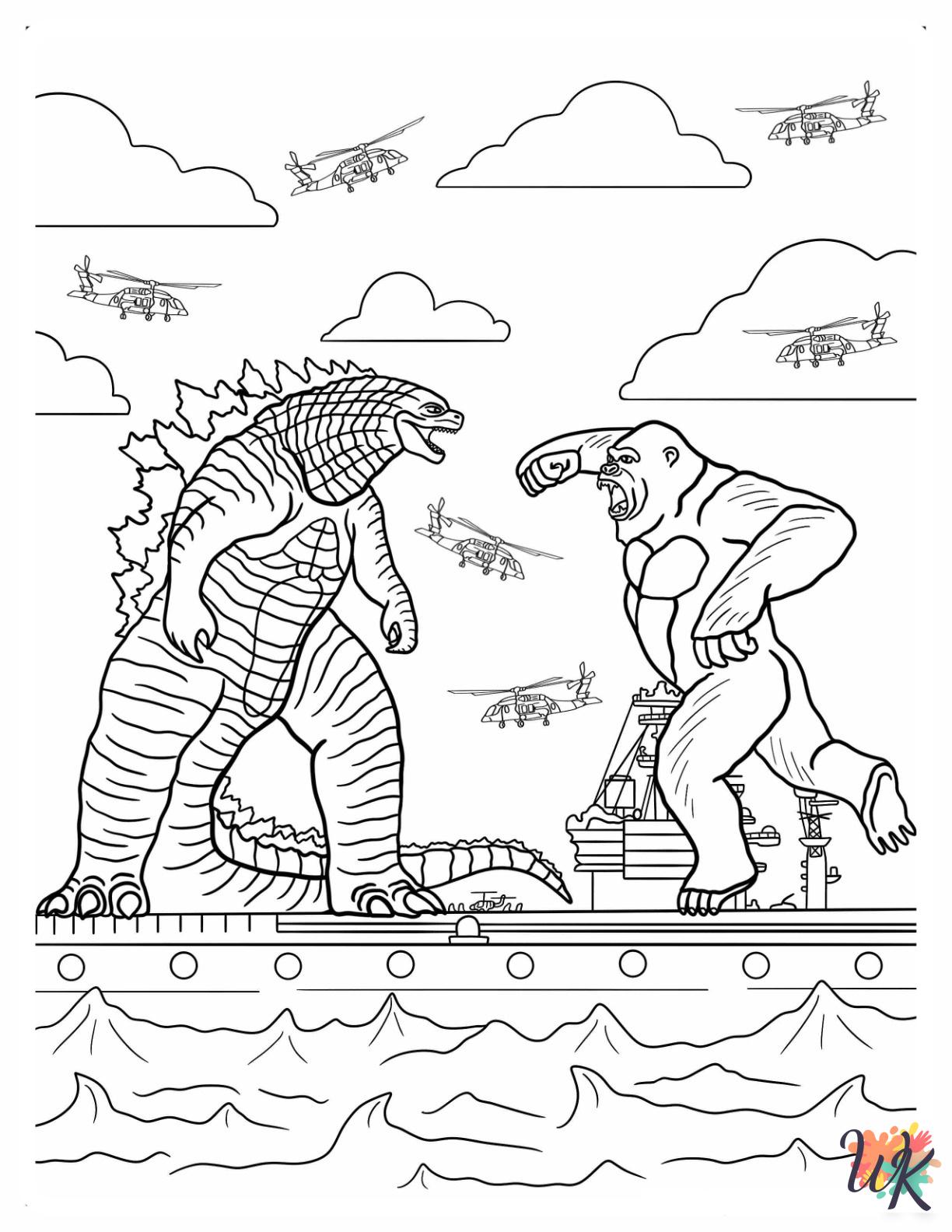 Godzilla coloring pages free printable