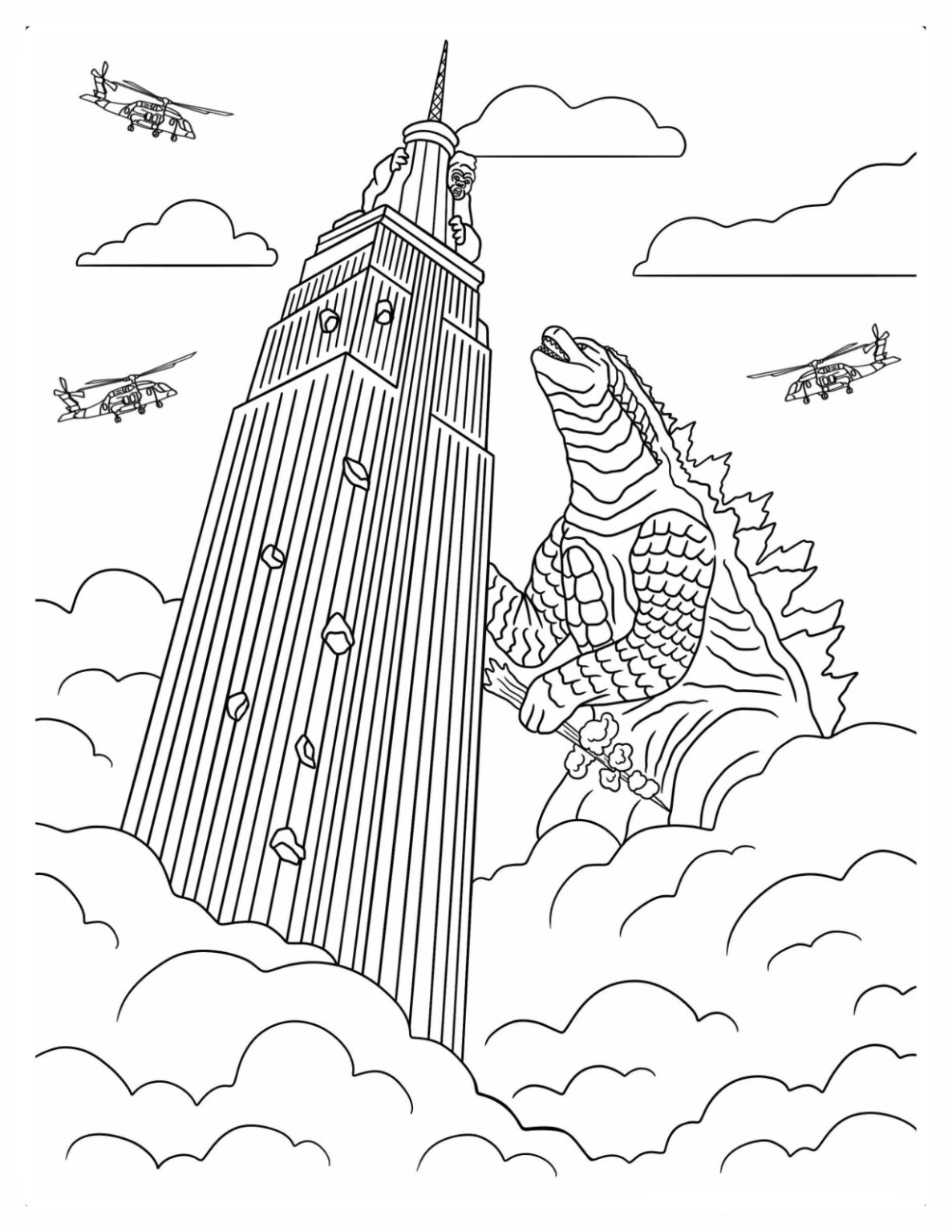 How To Color Godzilla 20 Godzilla Coloring Pages For Kids - ColoringPagesWK