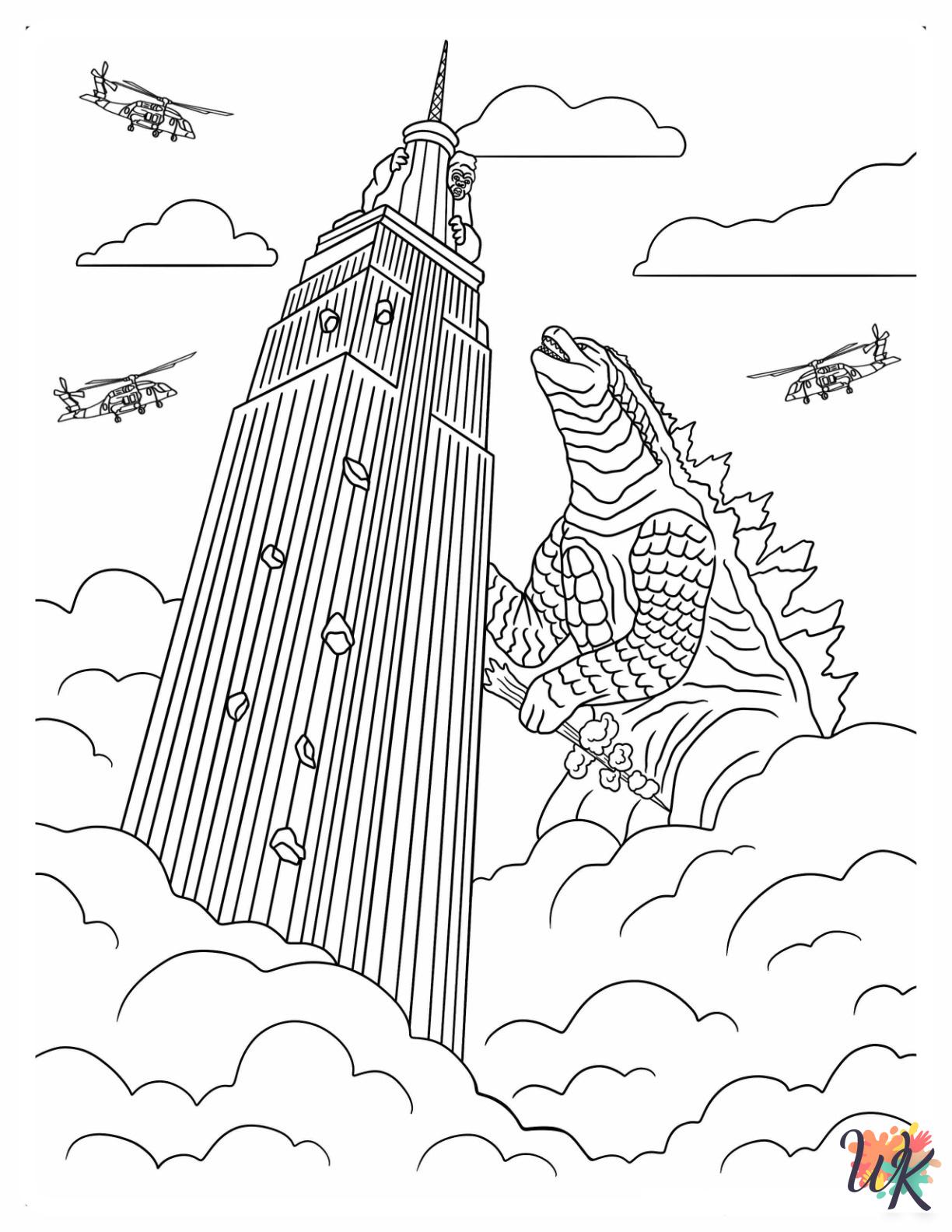 cute Godzilla coloring pages 1