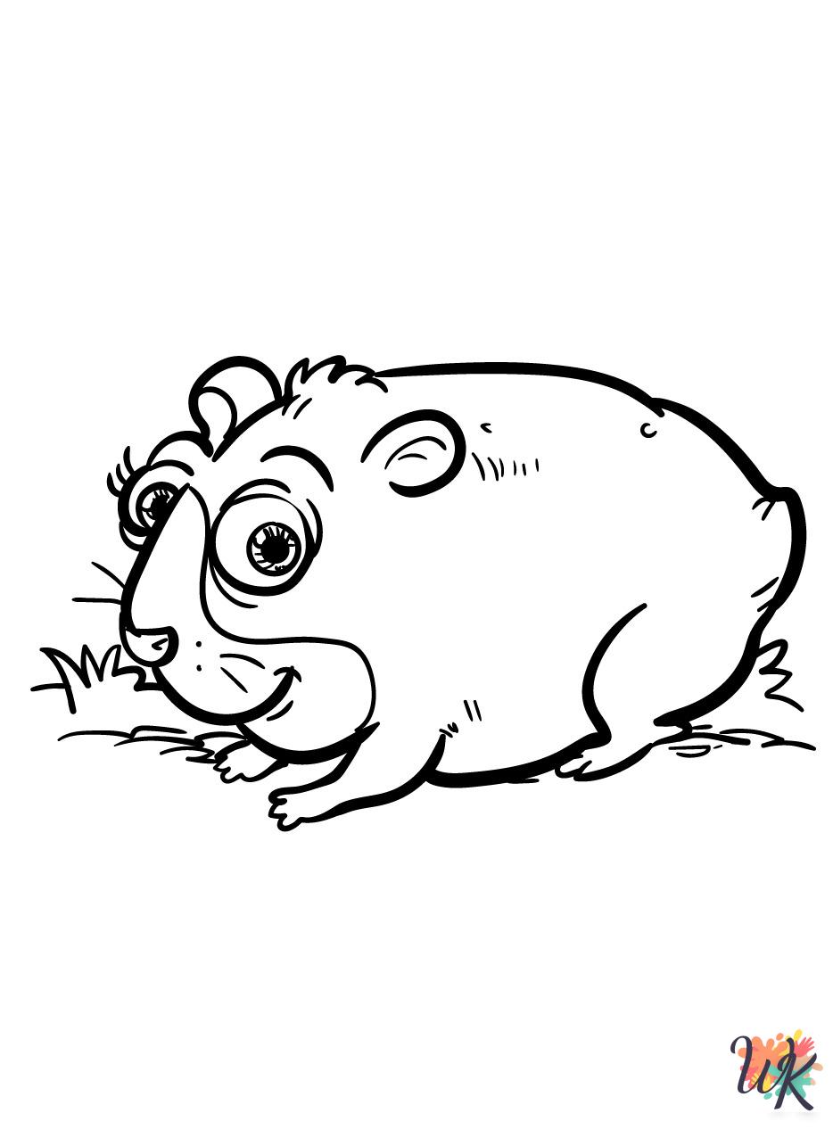 Hamster themed coloring pages