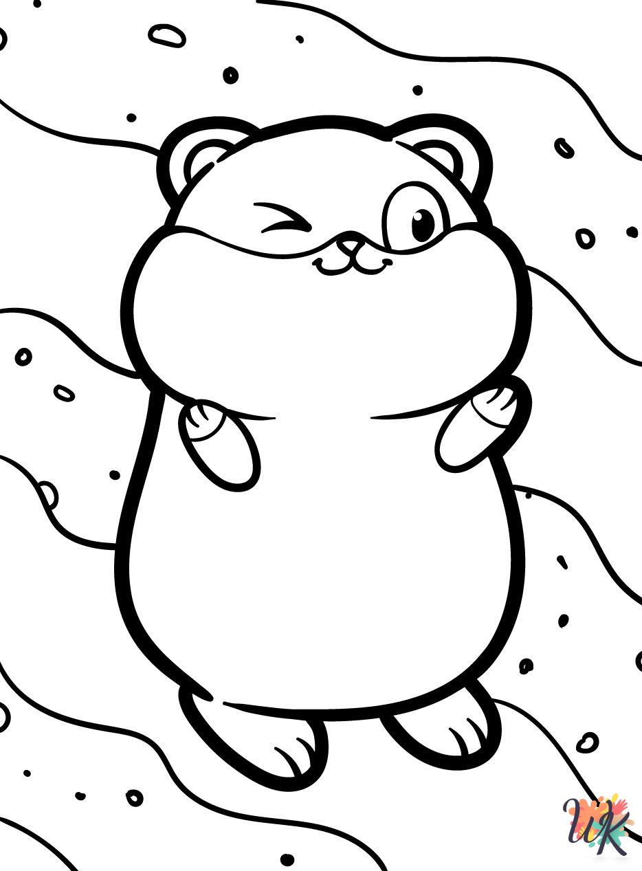 easy Hamster coloring pages 1