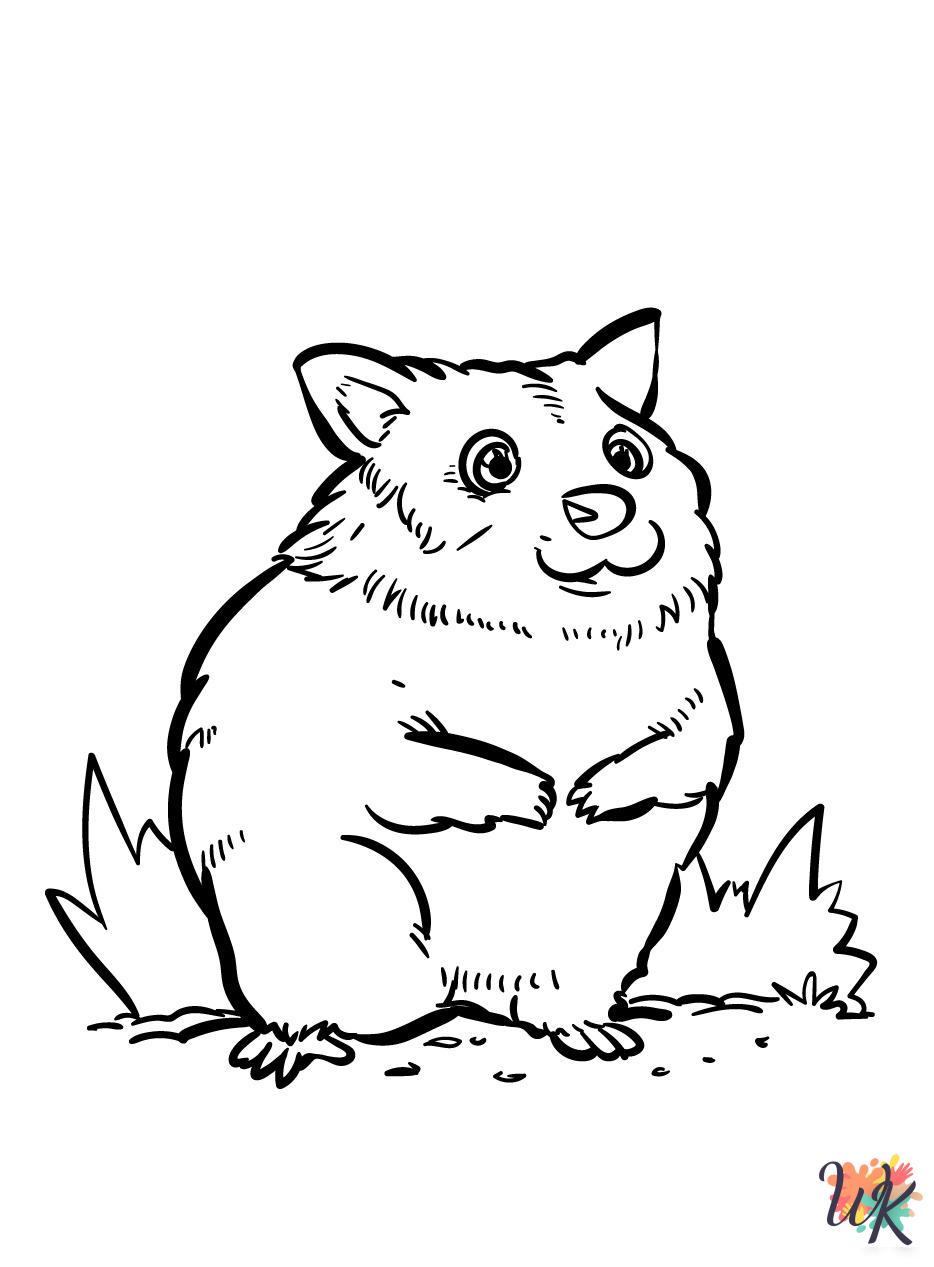 easy Hamster coloring pages