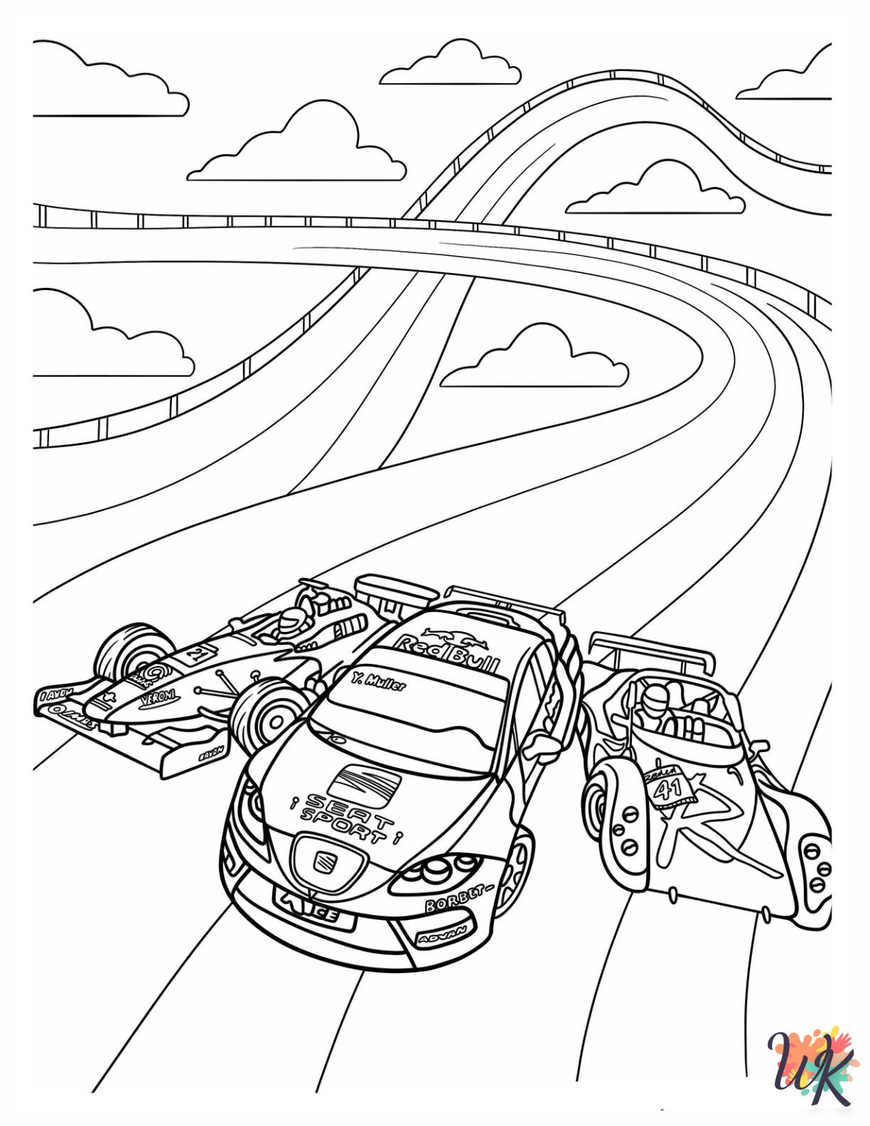 detailed Hot Wheels coloring pages for adults