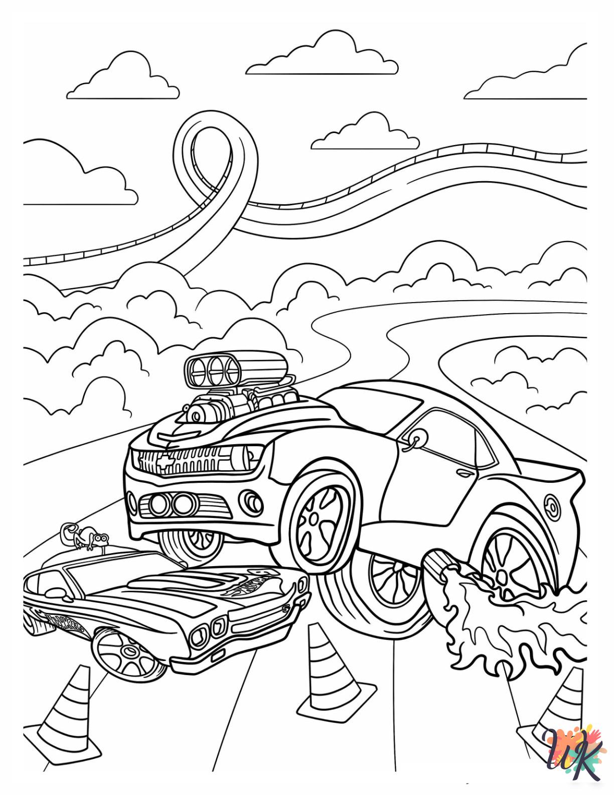 free printable Hot Wheels coloring pages for adults