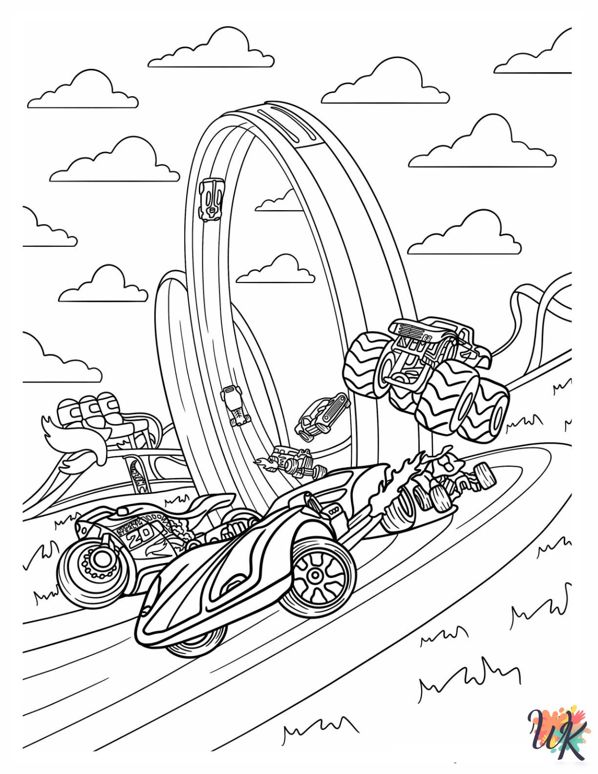 Hot Wheels coloring pages for adults