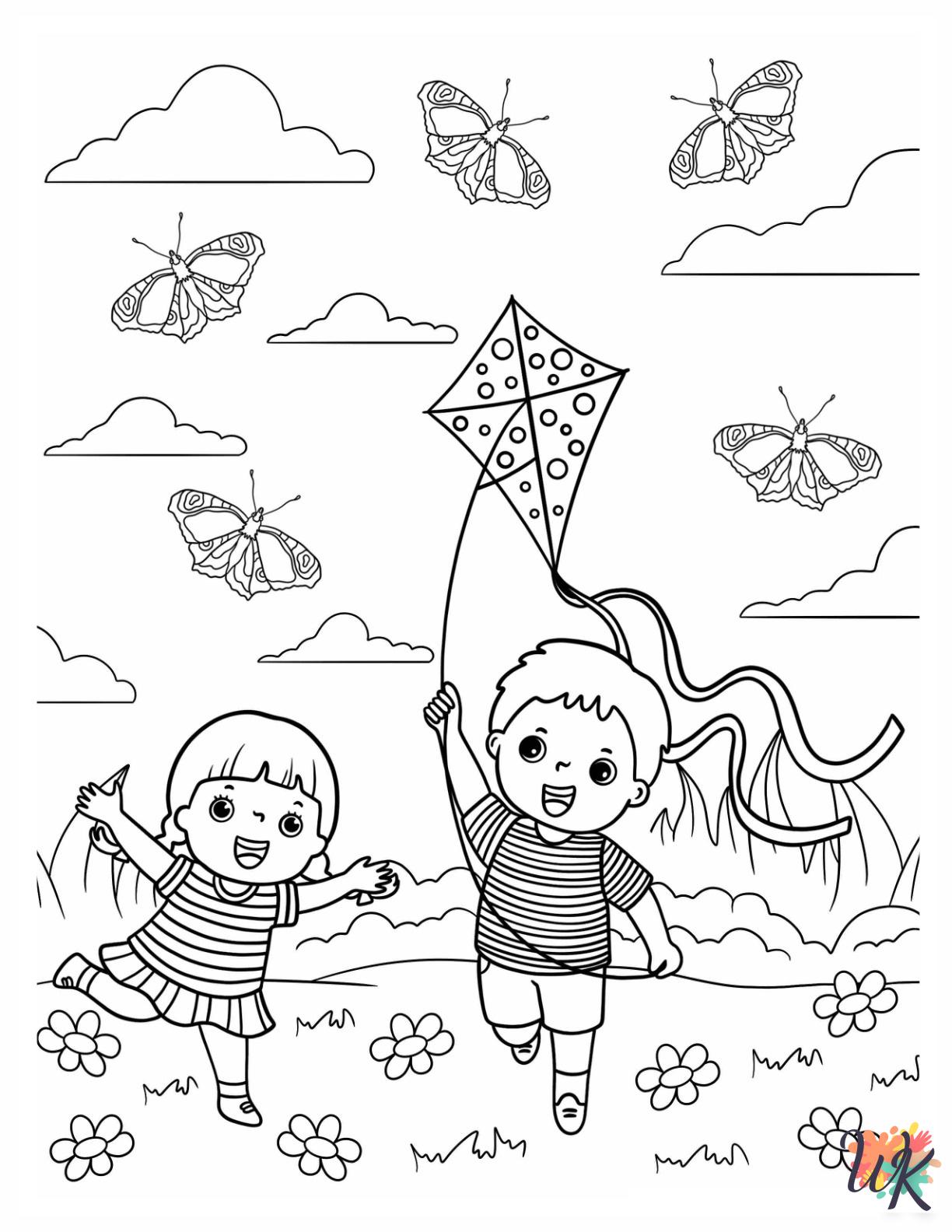 Kite Coloring Pages 1