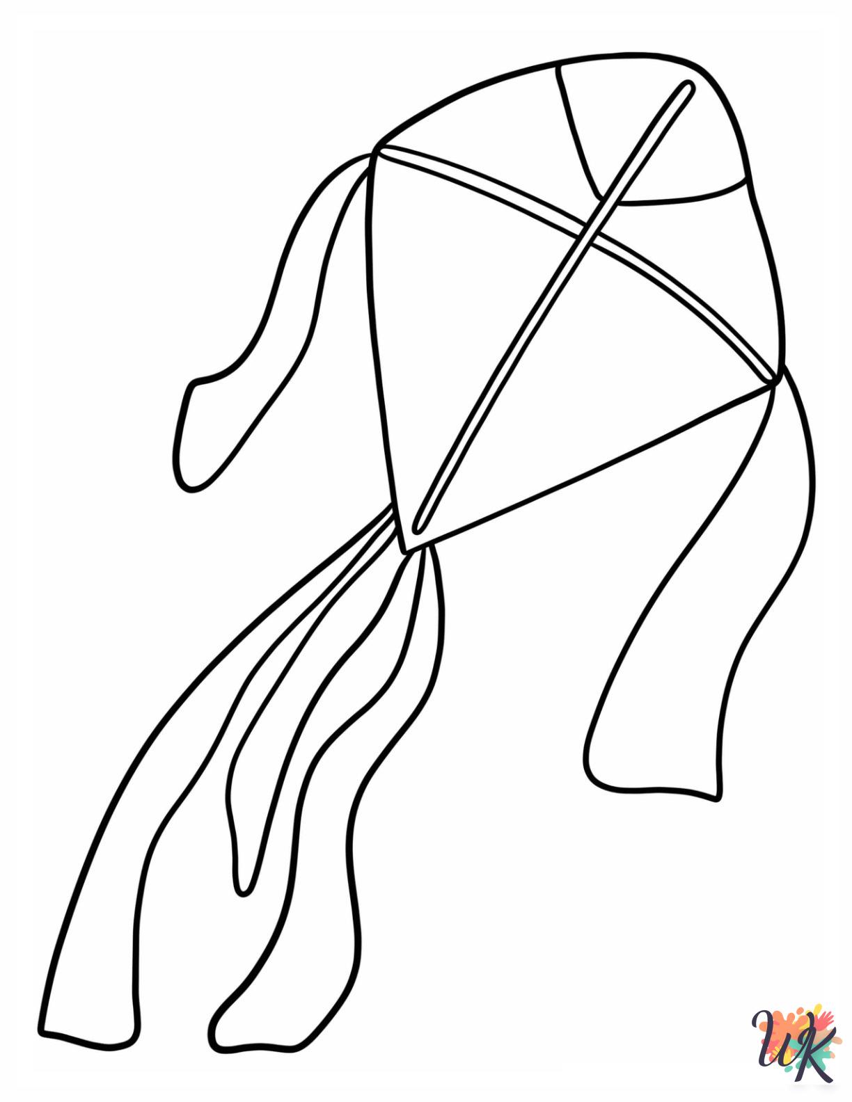 Kite coloring pages free