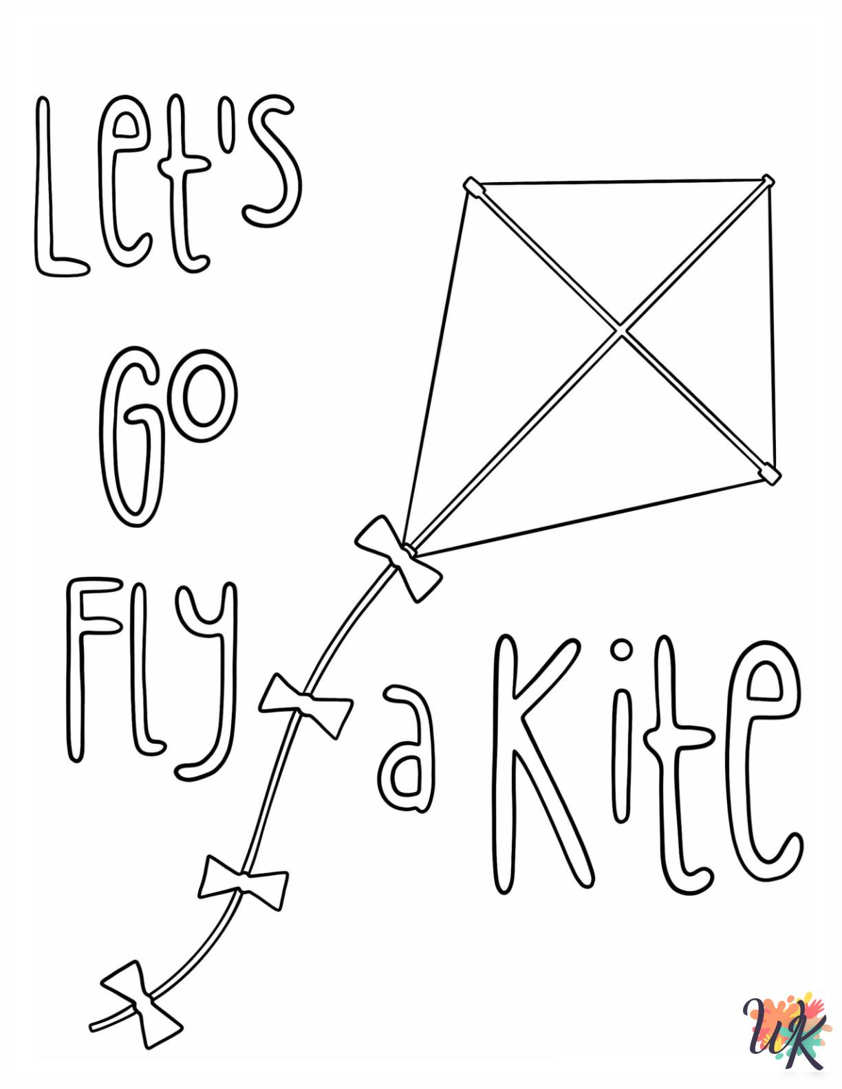 Kite coloring pages for kids