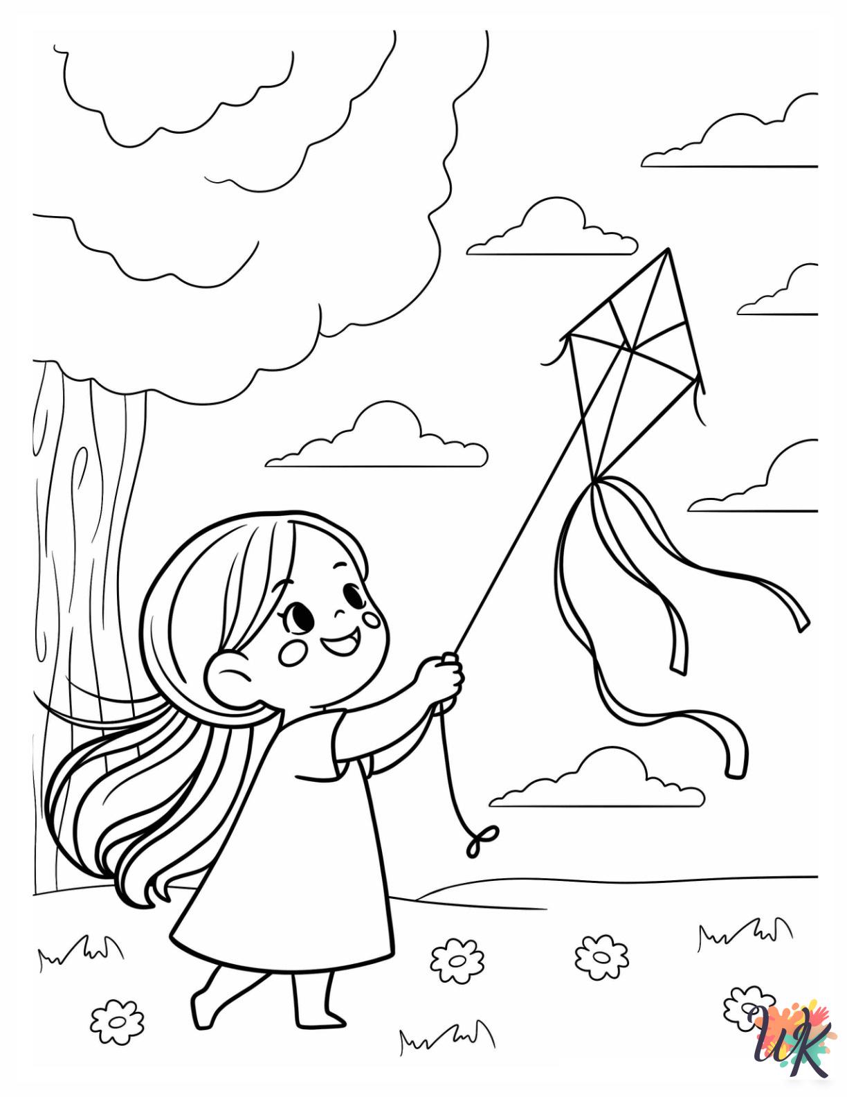 free coloring Kite pages