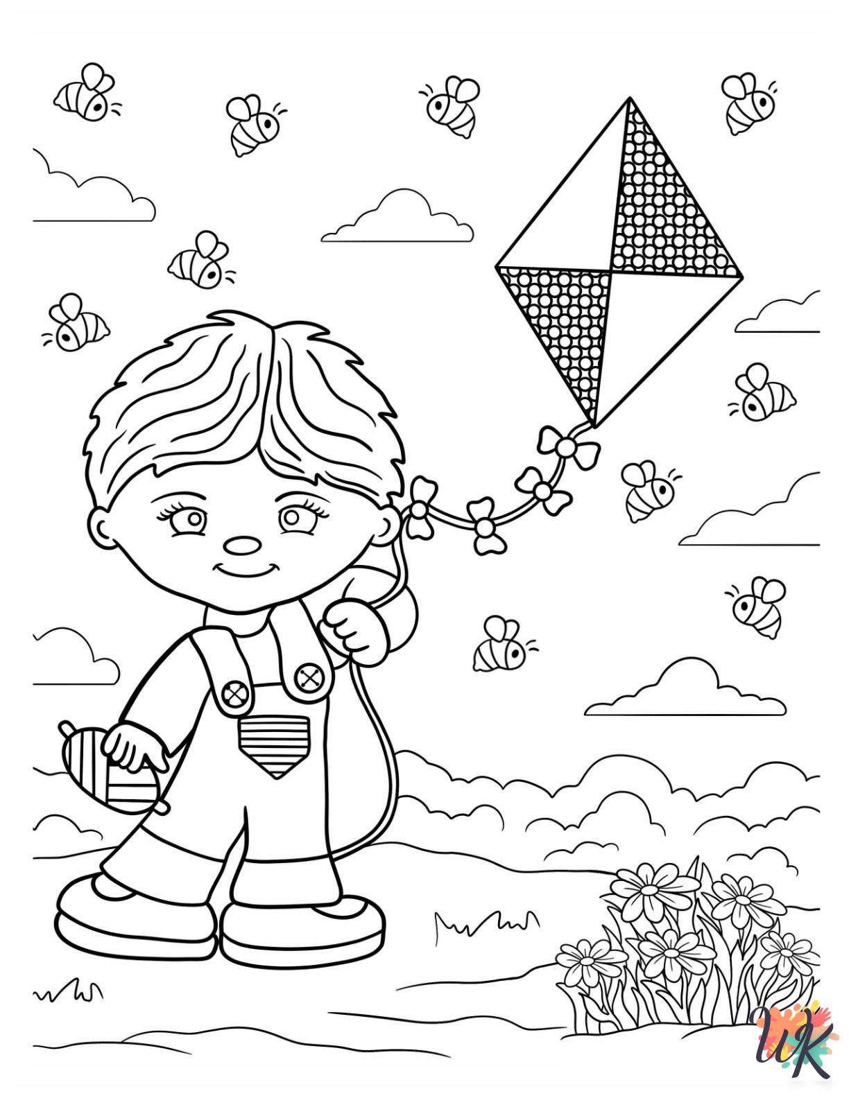 Kite coloring pages printable