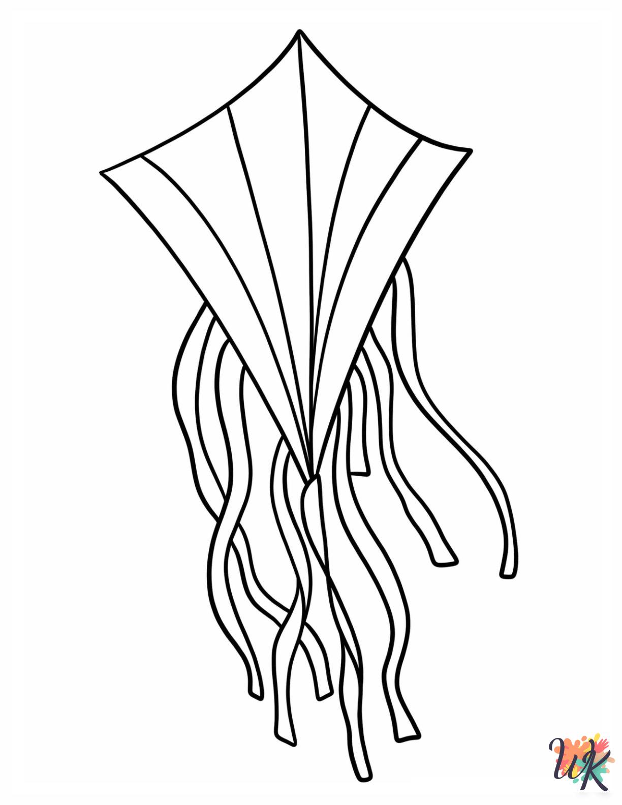 Kite coloring pages for adults easy