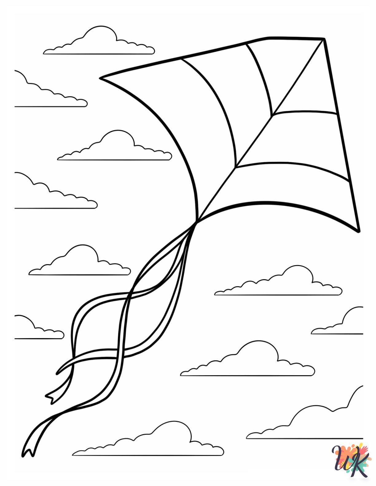 Kite coloring pages to print