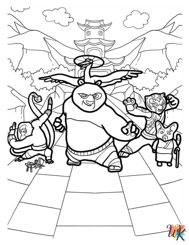 Kung Fu Panda cards coloring pages
