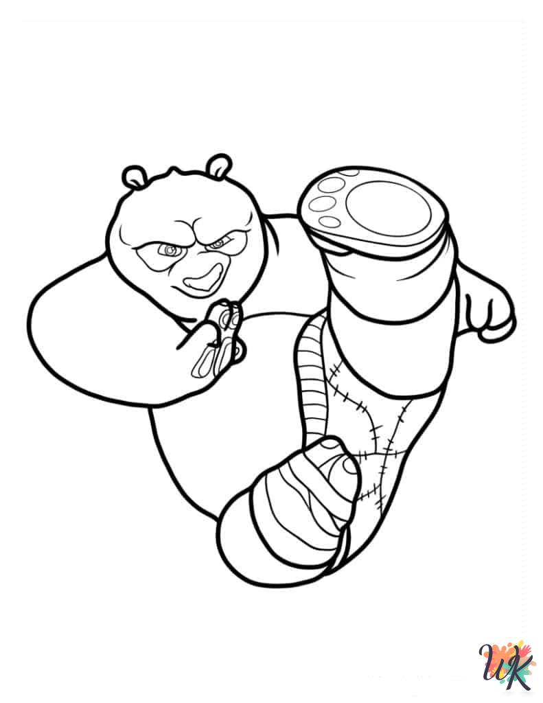 free full size printable Kung Fu Panda coloring pages for adults pdf