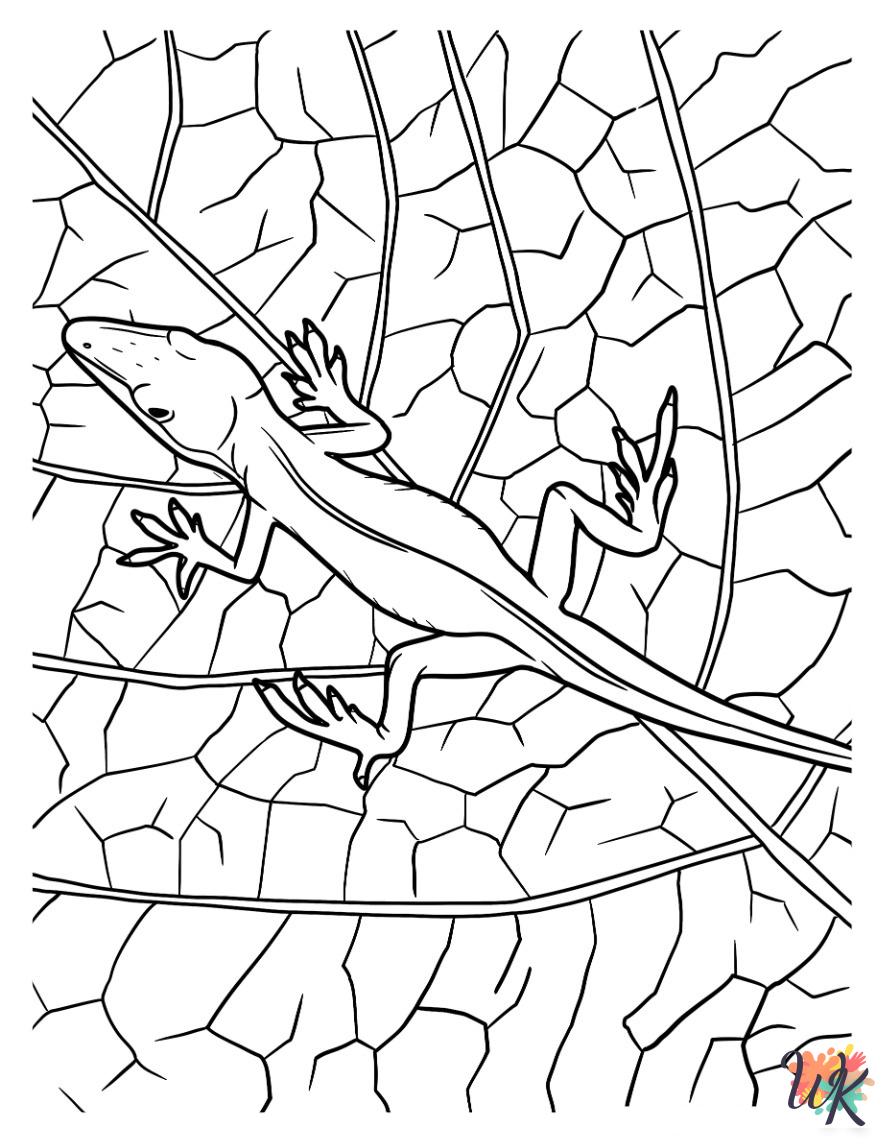 grinch cute Lizard coloring pages