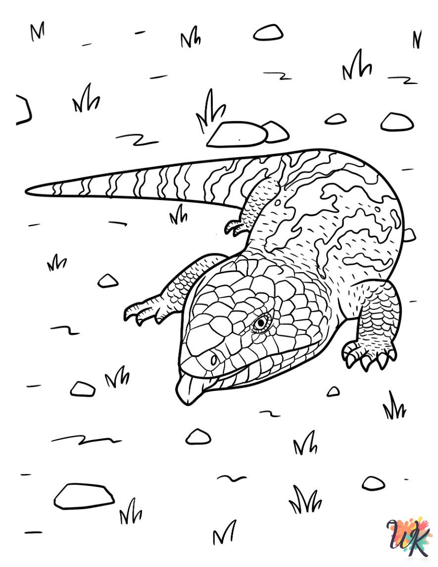 Lizard coloring pages for adults