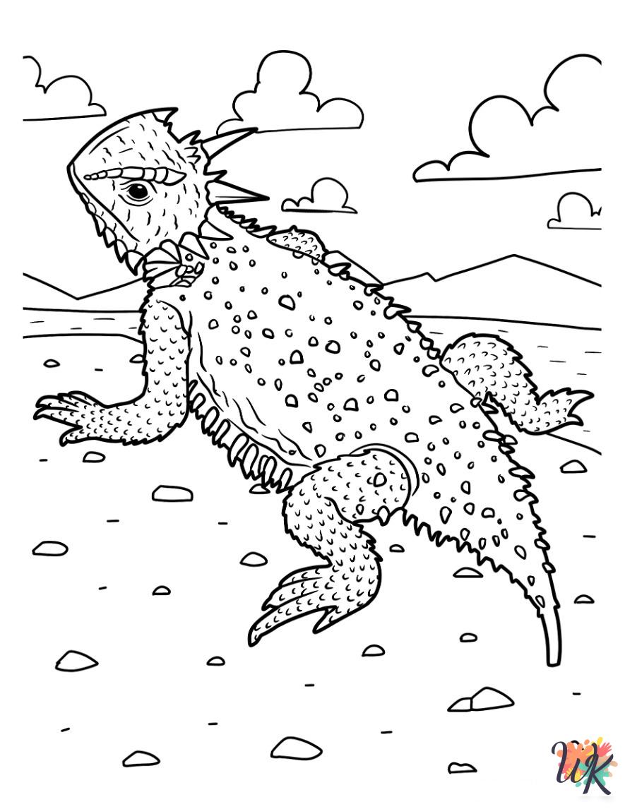 Lizard coloring pages for adults 1