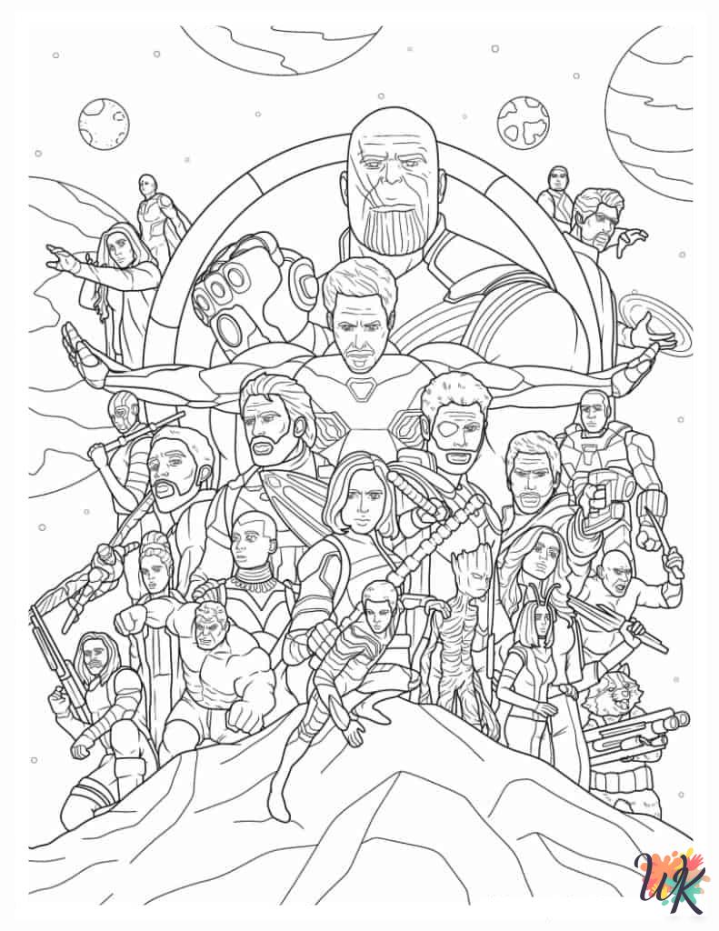 printable Marvel Avengers coloring pages for adults