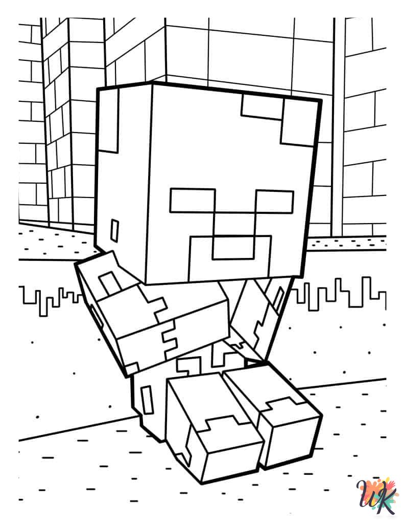 adult coloring pages Minecraft