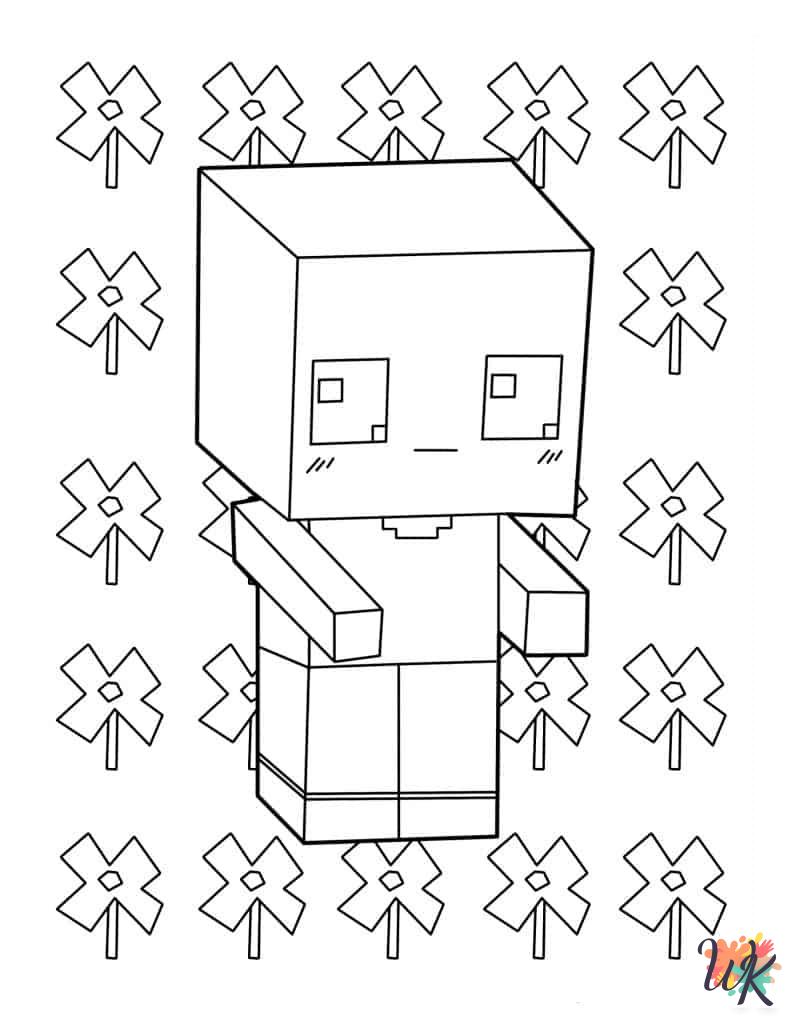 Minecraft coloring pages for adults easy