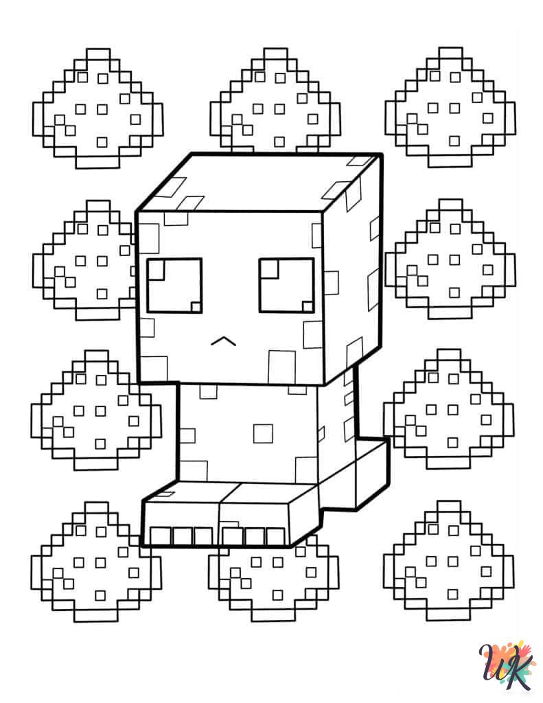 preschool Minecraft coloring pages