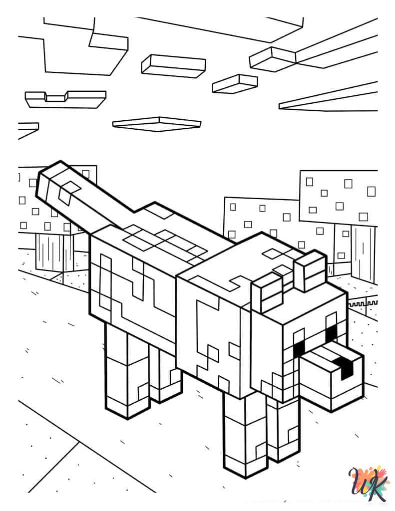Bionic Minecraft House Coloring In 78 Minecraft Coloring Pages For Kids - ColoringPagesWK