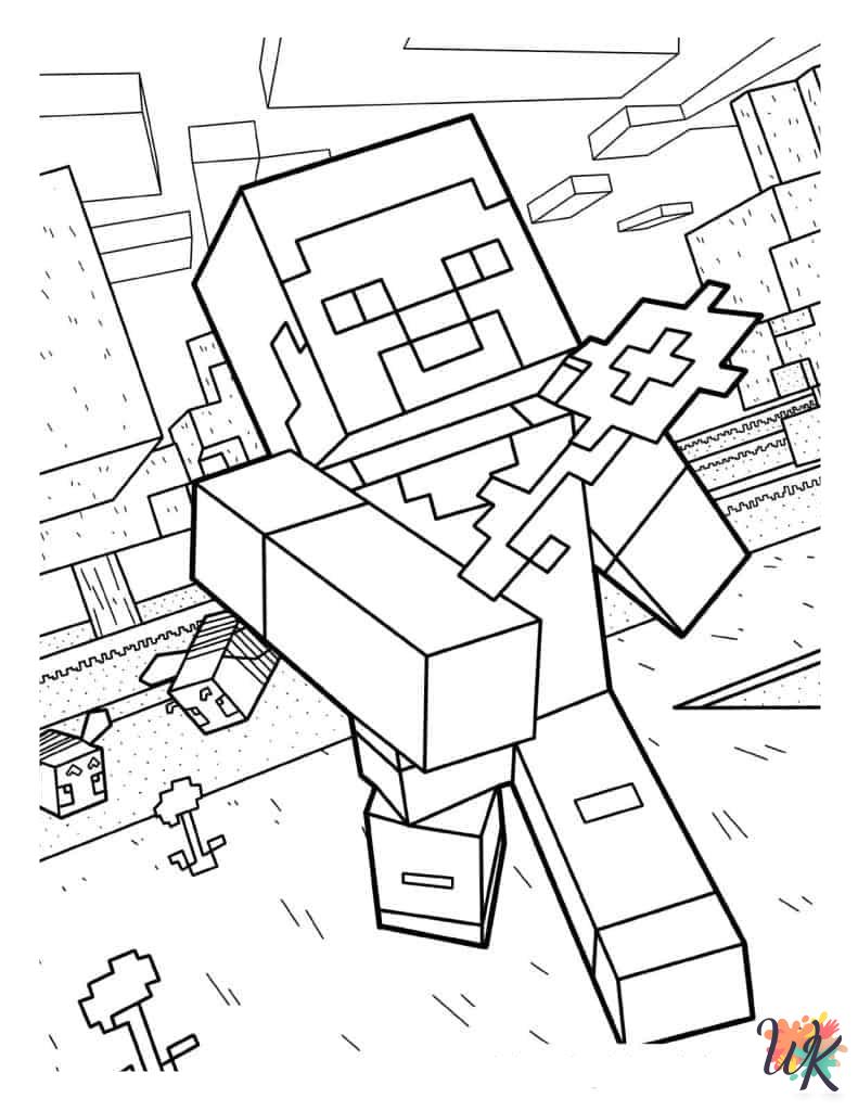 hard Minecraft coloring pages