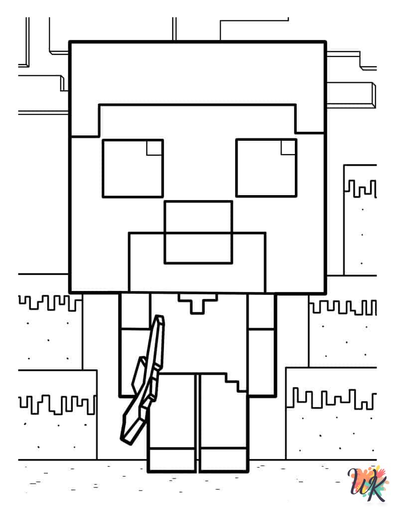 vintage Minecraft coloring pages 1