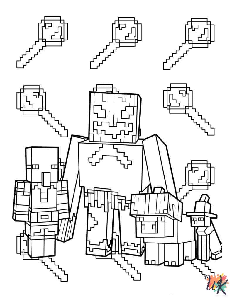 fun Minecraft coloring pages