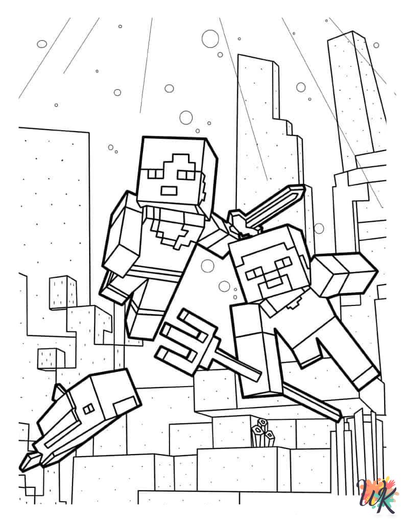 free Minecraft coloring pages pdf 1