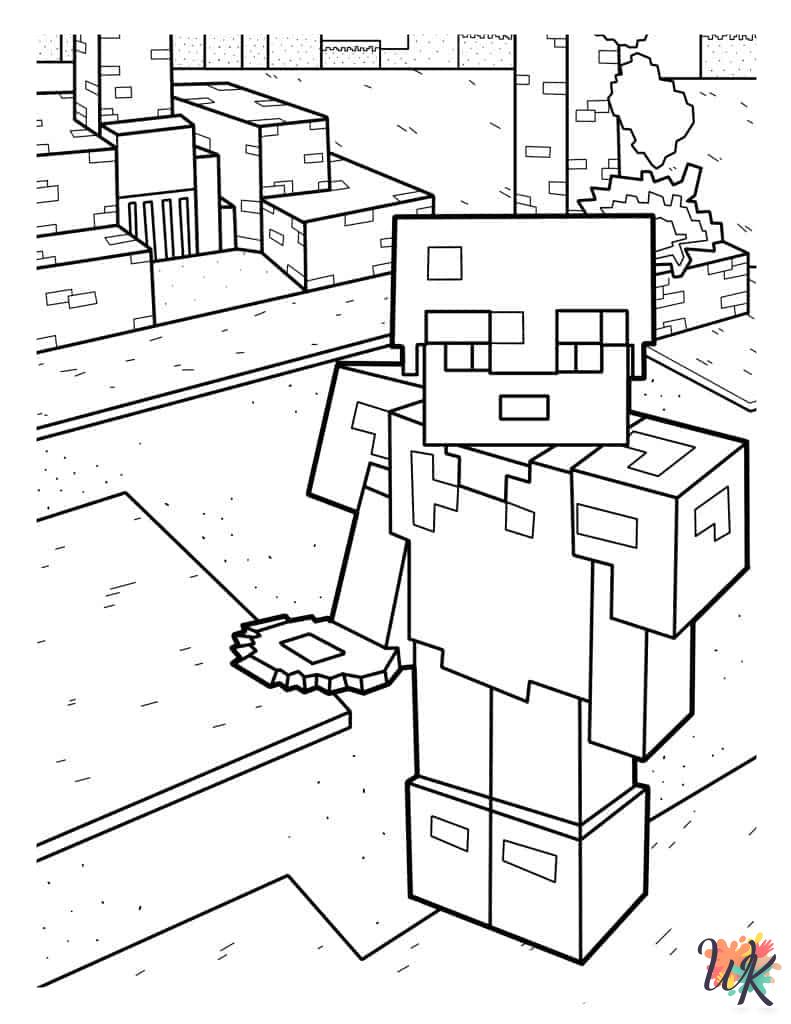 detailed Minecraft coloring pages for adults 1