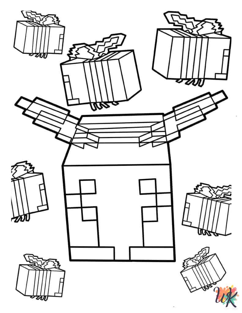 Minecraft cards coloring pages