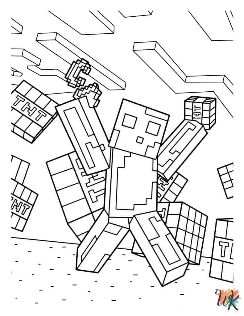 detailed Minecraft coloring pages for adults 2