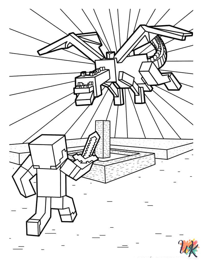 free full size printable Minecraft coloring pages for adults pdf 1
