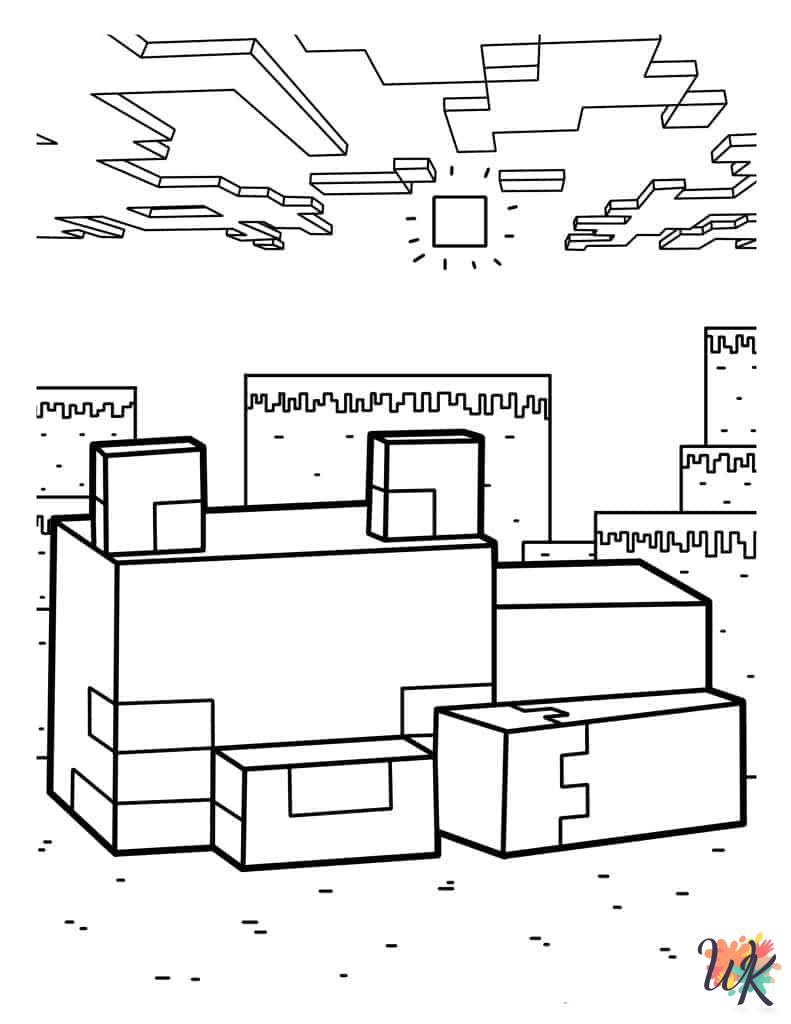 Minecraft coloring pages to print 2