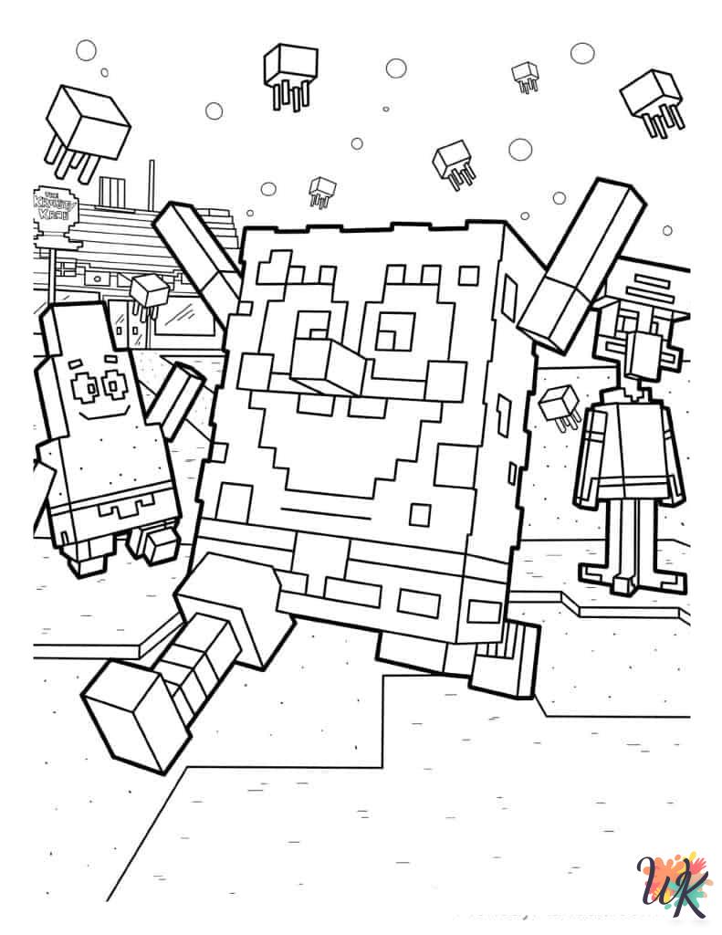 Minecraft coloring pages for adults
