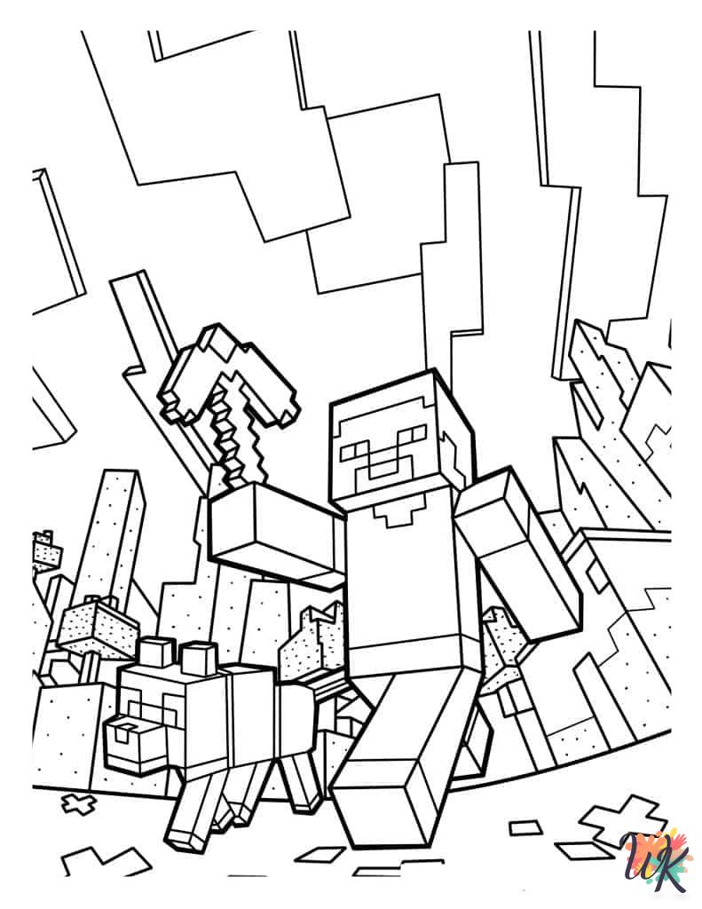 Minecraft coloring pages easy 2