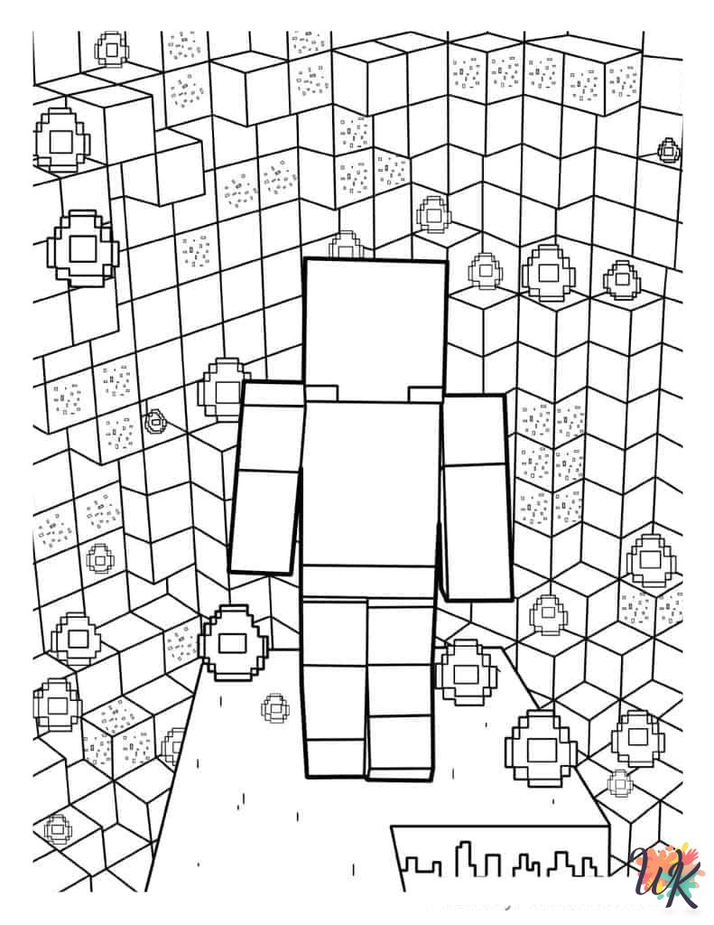 easy Minecraft coloring pages