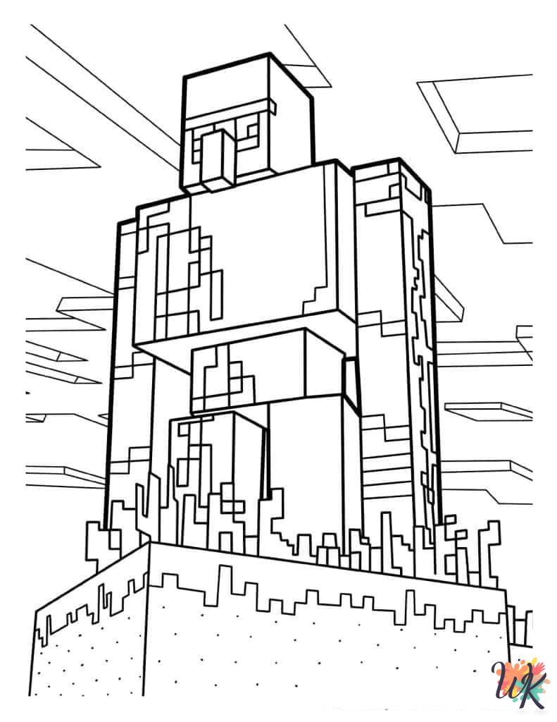 detailed Minecraft coloring pages for adults
