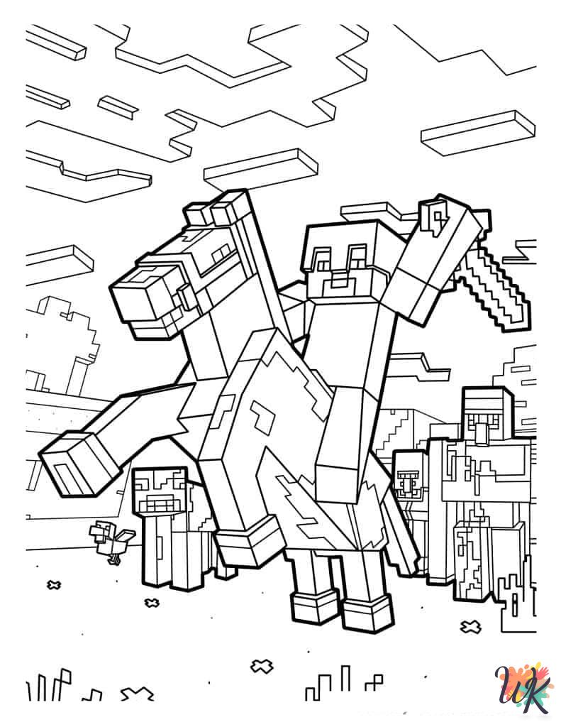 free Minecraft coloring pages pdf 2
