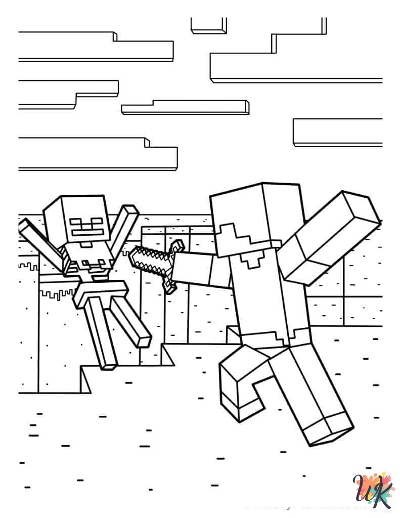 free Minecraft coloring pages