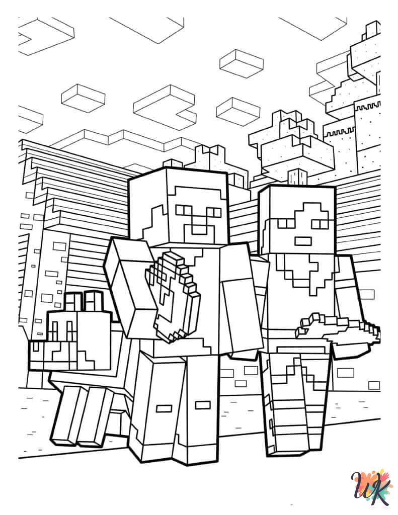 printable Minecraft coloring pages for adults 1
