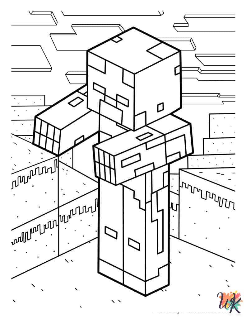Minecraft coloring pages to print 3