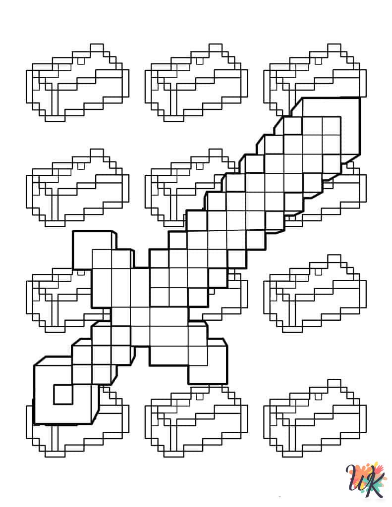 vintage Minecraft coloring pages 1