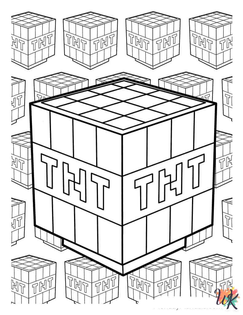 free coloring Minecraft pages 1