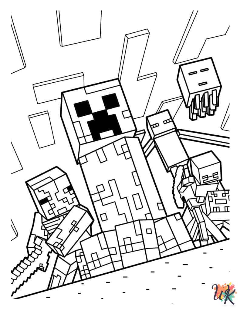 Minecraft coloring pages for kids 1