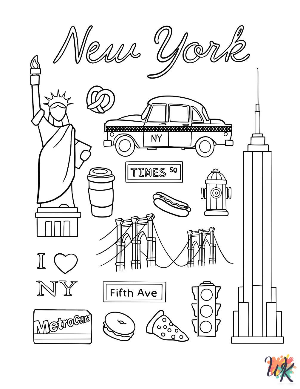 preschool New York coloring pages