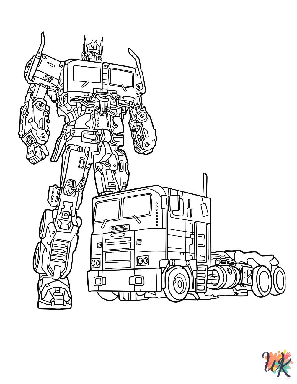 detailed Optimus Prime coloring pages for adults