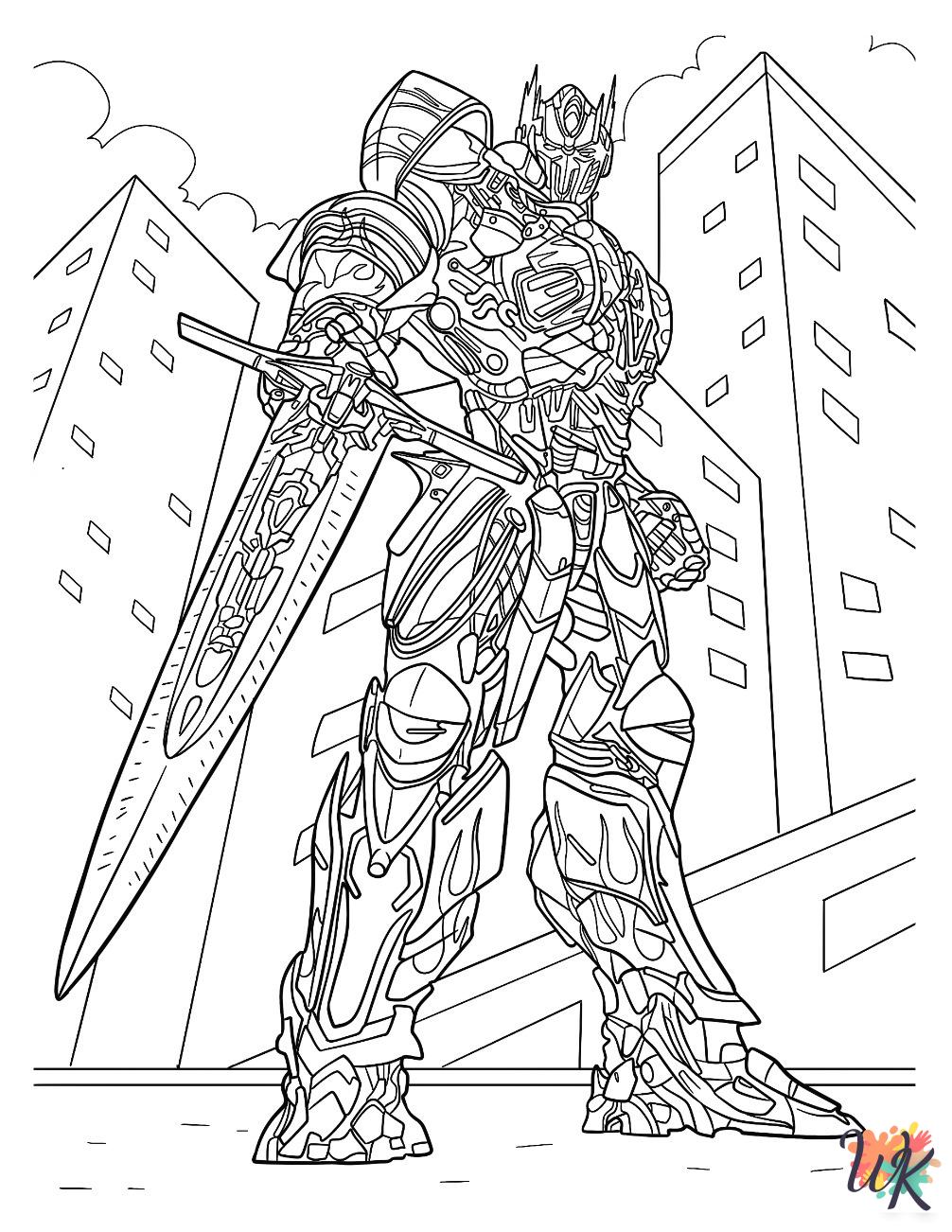 detailed Optimus Prime coloring pages for adults 2