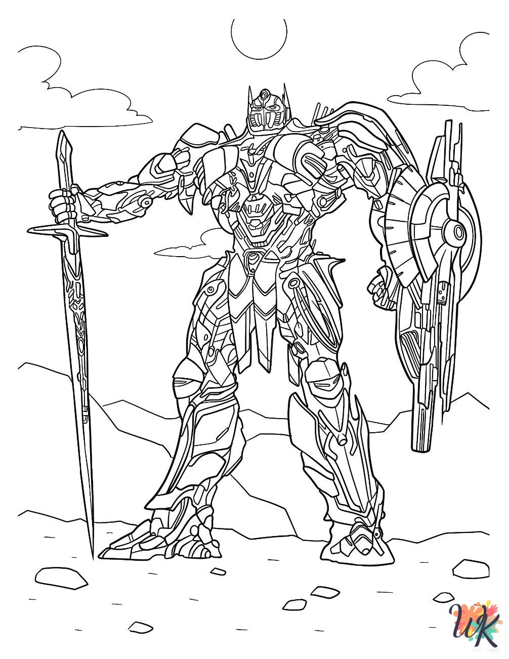 free Optimus Prime coloring pages for adults